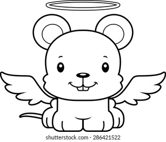 A cartoon angel mouse smiling.