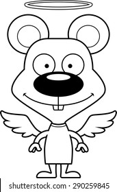 A cartoon angel mouse smiling.