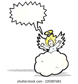 ángel de caricatura en la nube