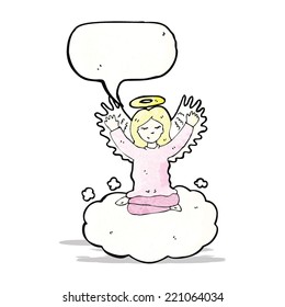 cartoon angel on cloud