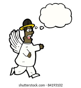 anjo de desenho animado correndo