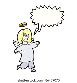 cartoon angel shouting, cartoon angel shouting,