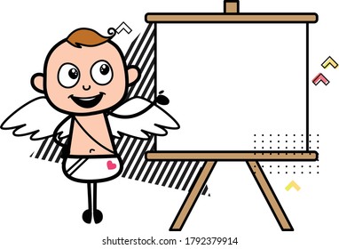 Cartoon Angel with slide board