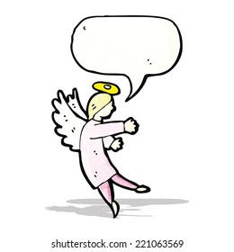 cartoon angel with speech bubble