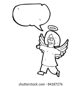 cartoon angel with speech bubble