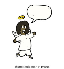 cartoon angel with speech bubble