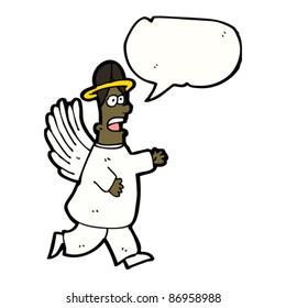 cartoon angel with speech bubble