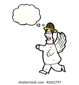 cartoon angel thinking