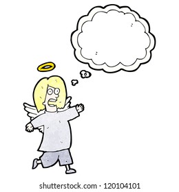 cartoon angel with thought bubble