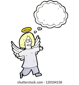 cartoon angel with thought bubble