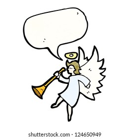 cartoon angel with trumpet