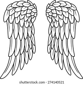 Cartoon angel wings