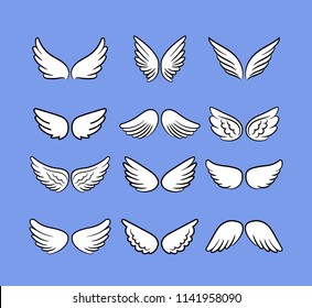 Angel Wings Halo Cartoon Vector Silhouette Stock Vector (Royalty Free ...