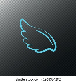 Cartoon angel wings vector illustration and icon