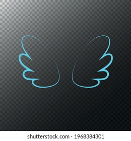 Cartoon angel wings vector illustration and icon