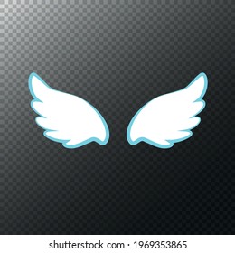 Cartoon angel wings vector illustration and icon