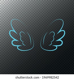 Cartoon angel wings vector illustration and icon