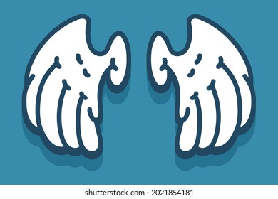 Cartoon angel wings vector illustration isolated on background.