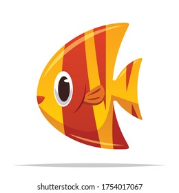 Cartoon angelfish vector isolated illustration