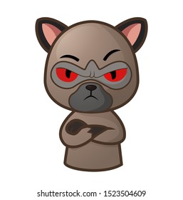 Cartoon anggry Siamese cat emoticon