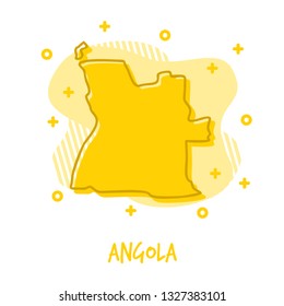 Cartoon Angola Map