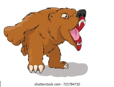 Cartoon angry bear Growling 