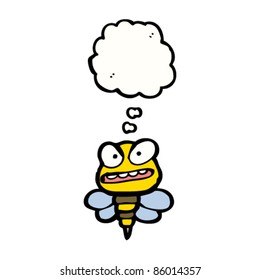 cartoon angry bee with thought bubble