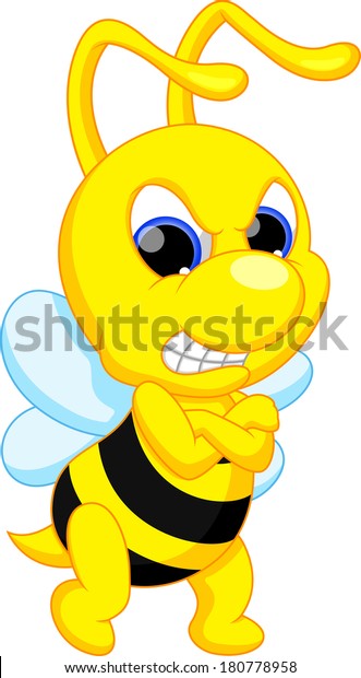 Cartoon Angry Bees Stock Vector (Royalty Free) 180778958