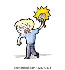 cartoon angry blond boy
