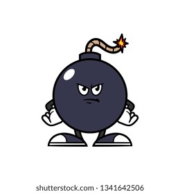 Cartoon Angry Bomb Character