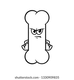 Cartoon Angry Bone Character