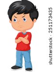 Cartoon angry boy