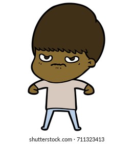 caricatura de un niño enojado