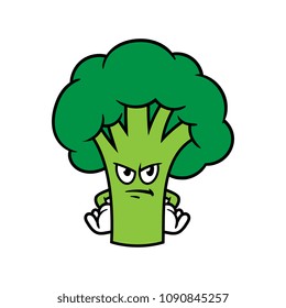 Cartoon Angry Broccoli Character