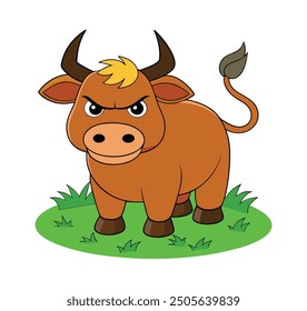 A cartoon angry bull icon