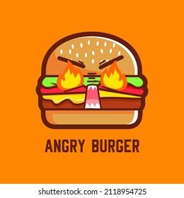 Cartoon-Angreifer-Hamburger-Vektorgrafik