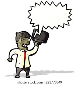 cartoon angry businessman