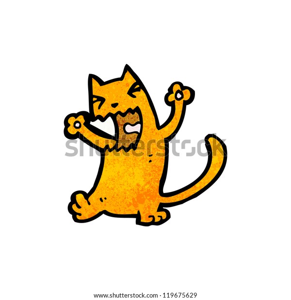 Cartoon Angry Cat Stock Vector (Royalty Free) 119675629