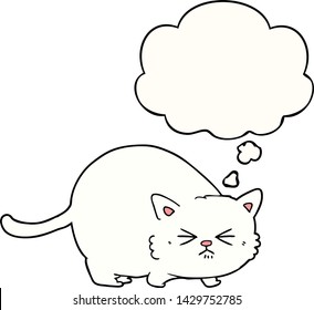 cartoon angry cat with thought bubble