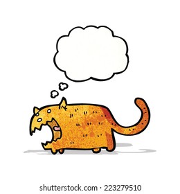 caricatura de gato enfurecido con burbuja de pensamientos