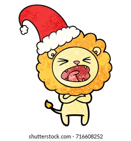 cartoon angry christmas lion