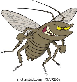 cartoon of an angry cockroach