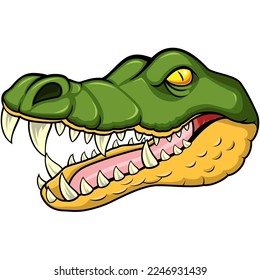 Cartoon angry crocodile head mascot