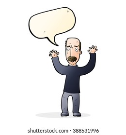 cartoon angry dad with speech bubble