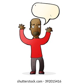 cartoon angry dad with speech bubble