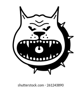 Cartoon angry dog  vector shape