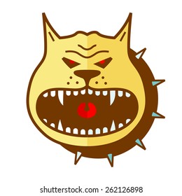 Cartoon angry dog  vector shape