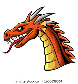 Cartoon angry dragon head mascot