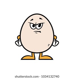 Cartoon Angry Egg Character