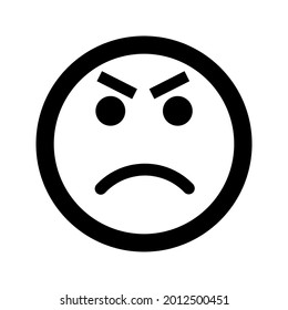 Cartoon angry  and evil smile face emoticon icon in flat style